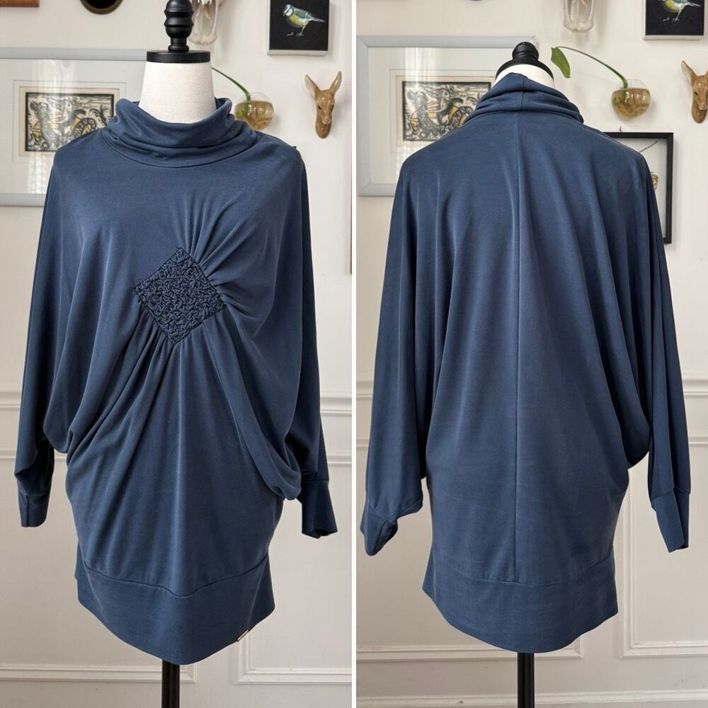 Vintage Favori French Brand Dolman Tunic Mini Dress Blue 38 M 8